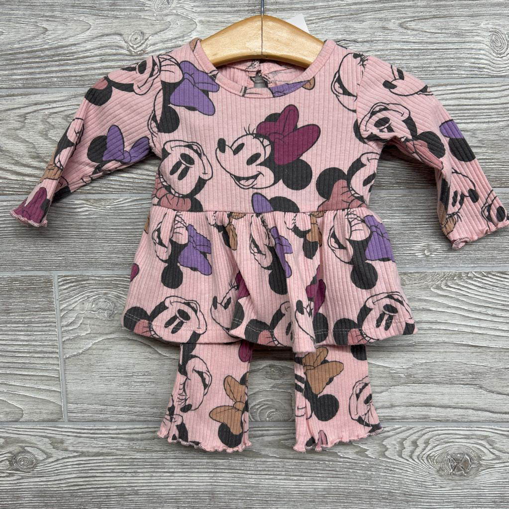LS Ribbed Peplum Shirt & Flare Pants Minnie Mouse 0-3M