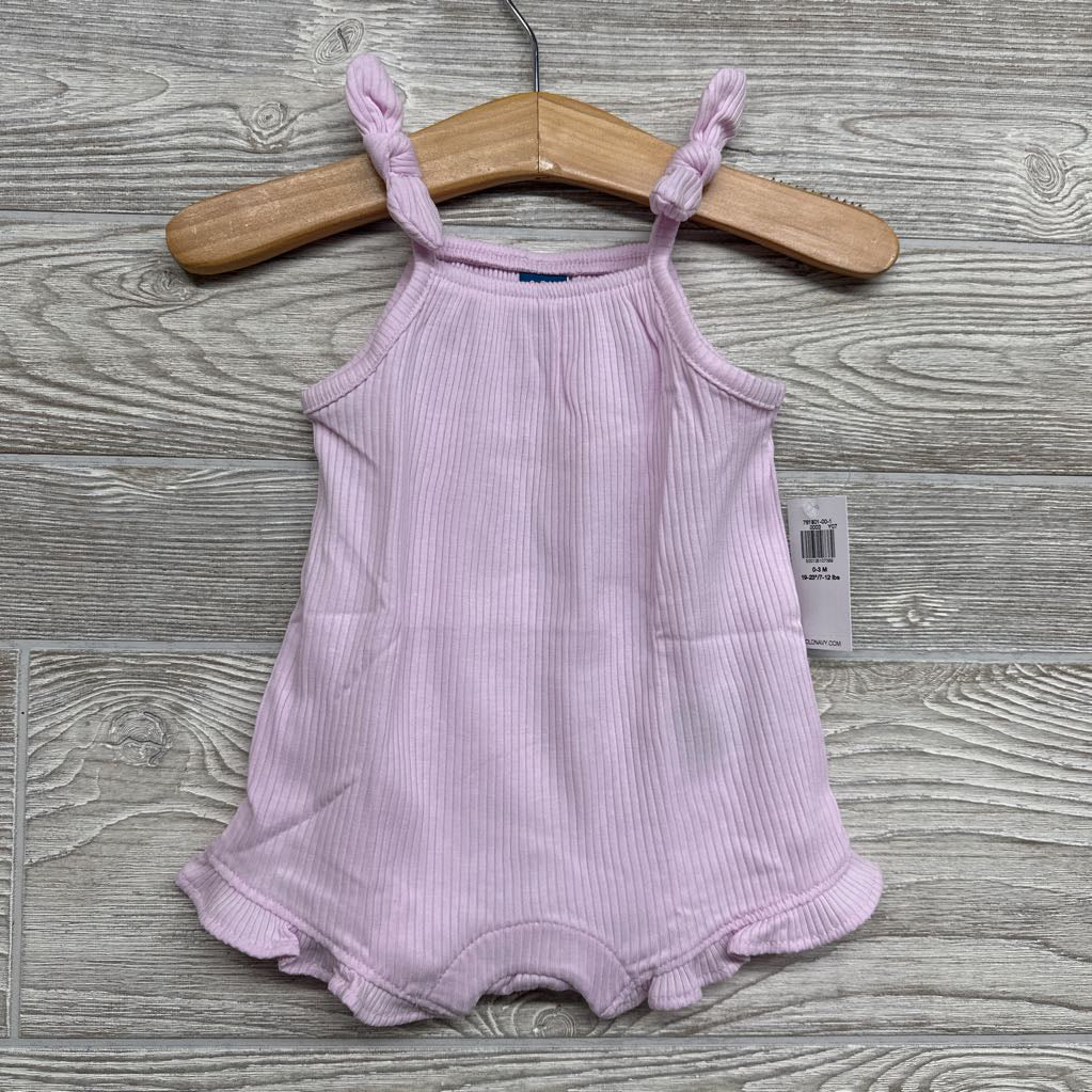 NEW Sleeveless Tie Knot Ribbed Romper 0-3M