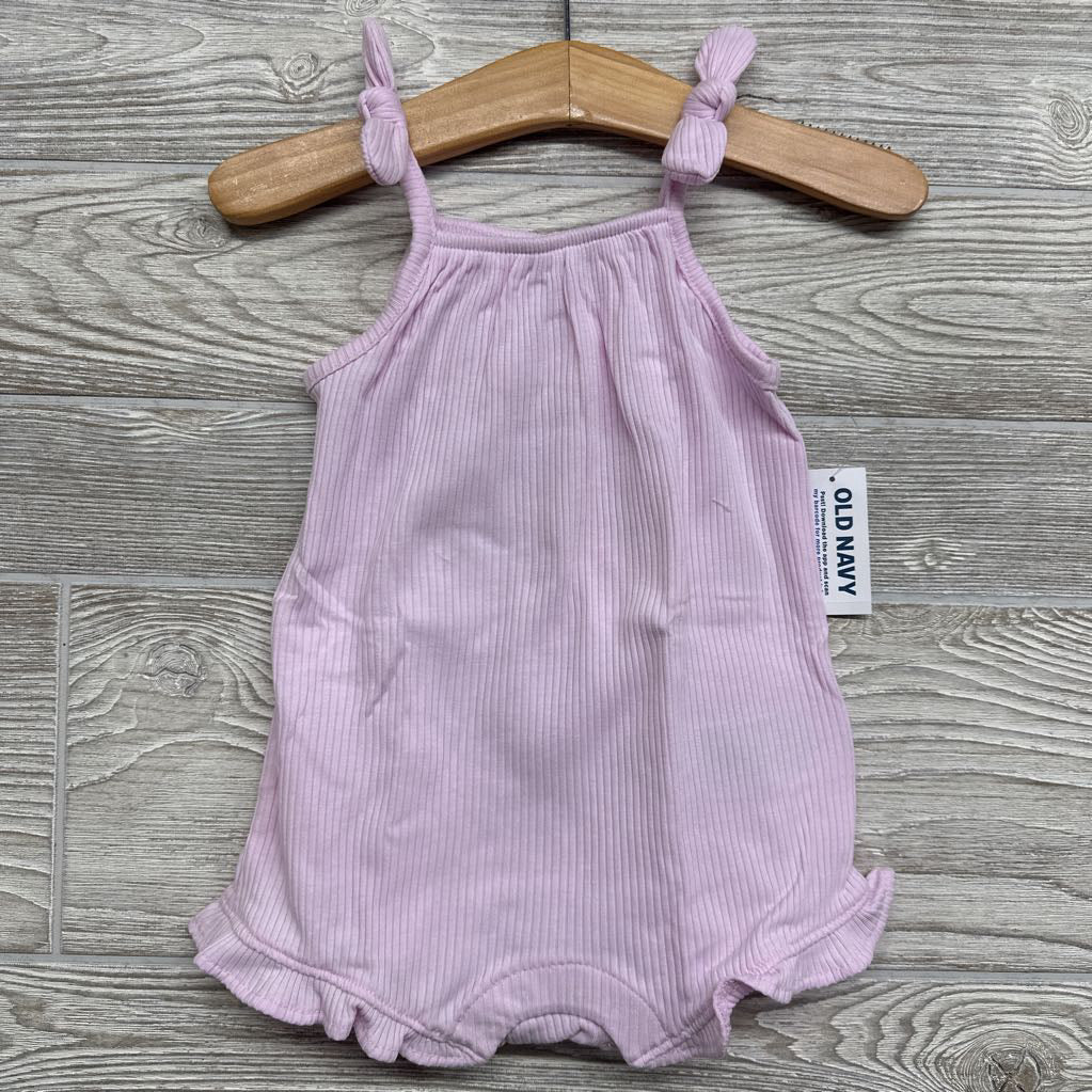 NEW Sleeveless Tie Knot Ribbed Romper 6-12M