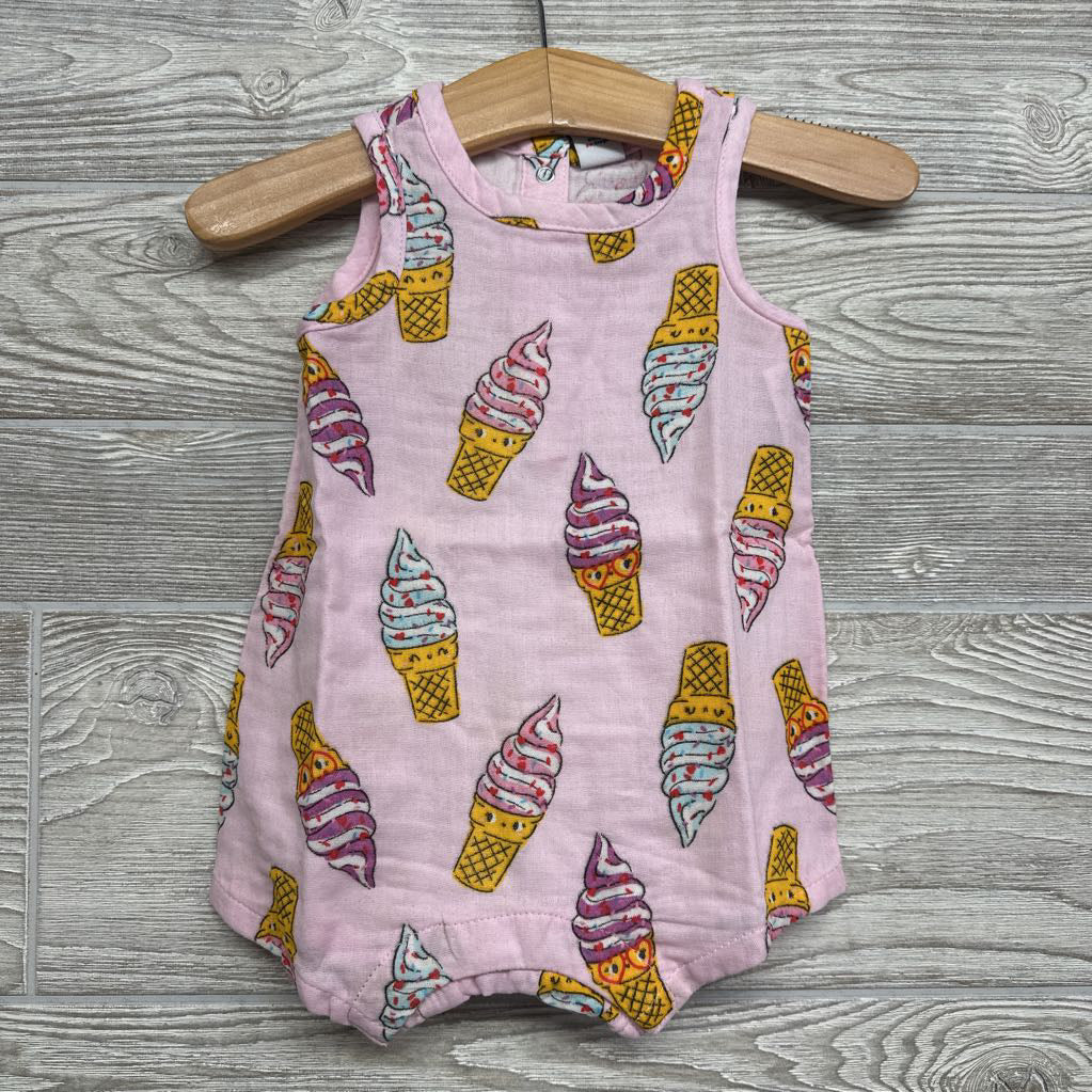 NEW Double Weave Romper Ice Cream Cones 0-3M