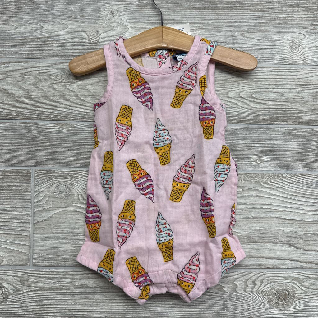 NEW Double Weave Romper Ice Cream Cones 6-12M