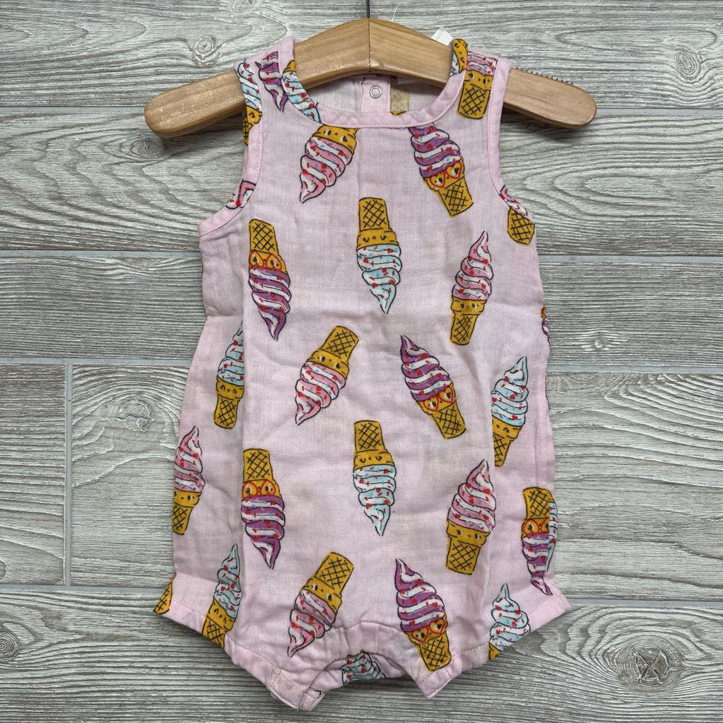 NEW Double Weave Romper Ice Cream Cones 12-18M