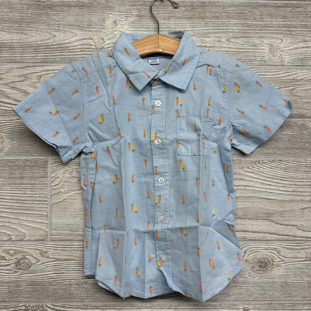 NEW Button Up SS Shirt Carrots 5t