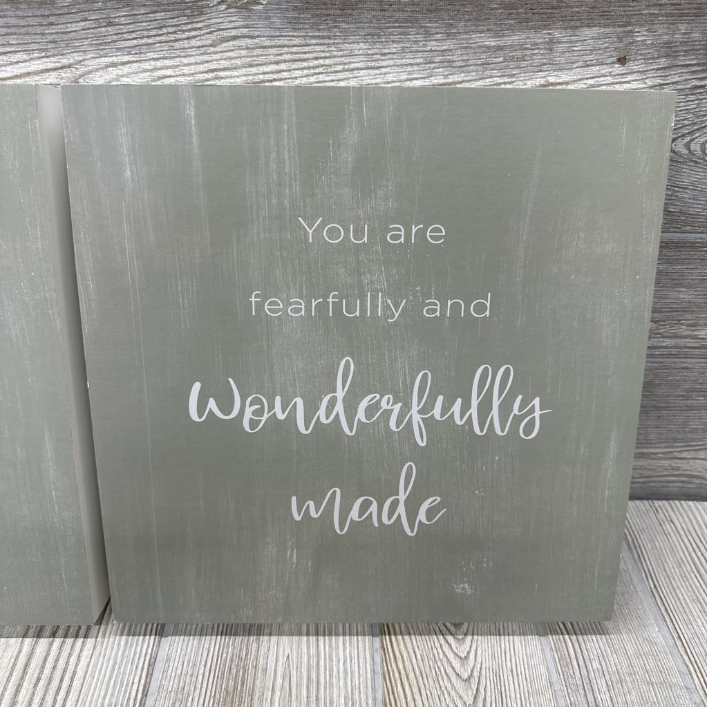 2 Pk Wall Signs You Are Fearfully And Wonderfully Made & You Are A Child Of God