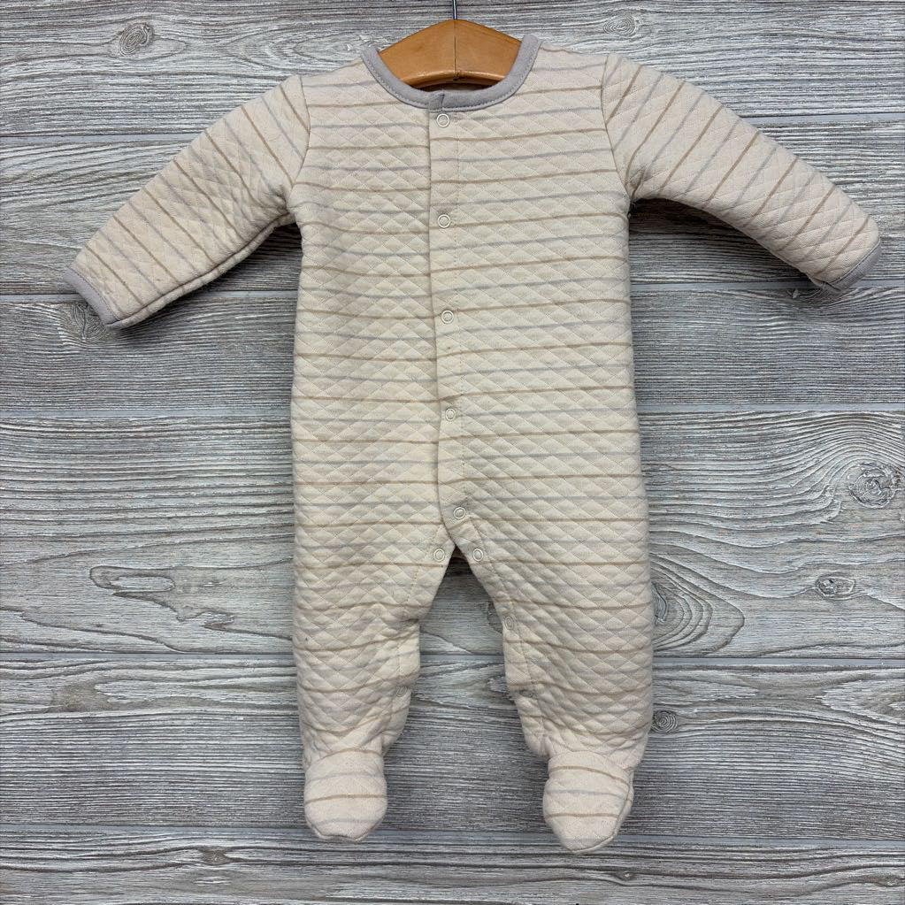 LS Quilted Footed Outfit Stripes 0-3M