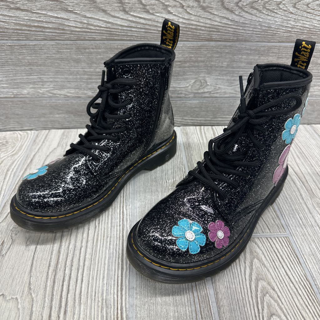 1460 Patent Combat Boots Flitter Flowers