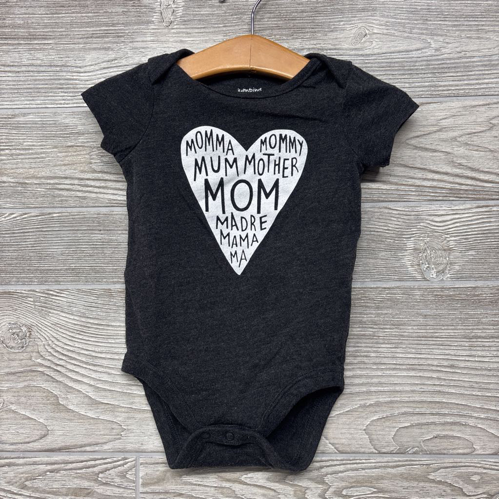 Bodysuit Heart Mom, Momma, Mum 12M