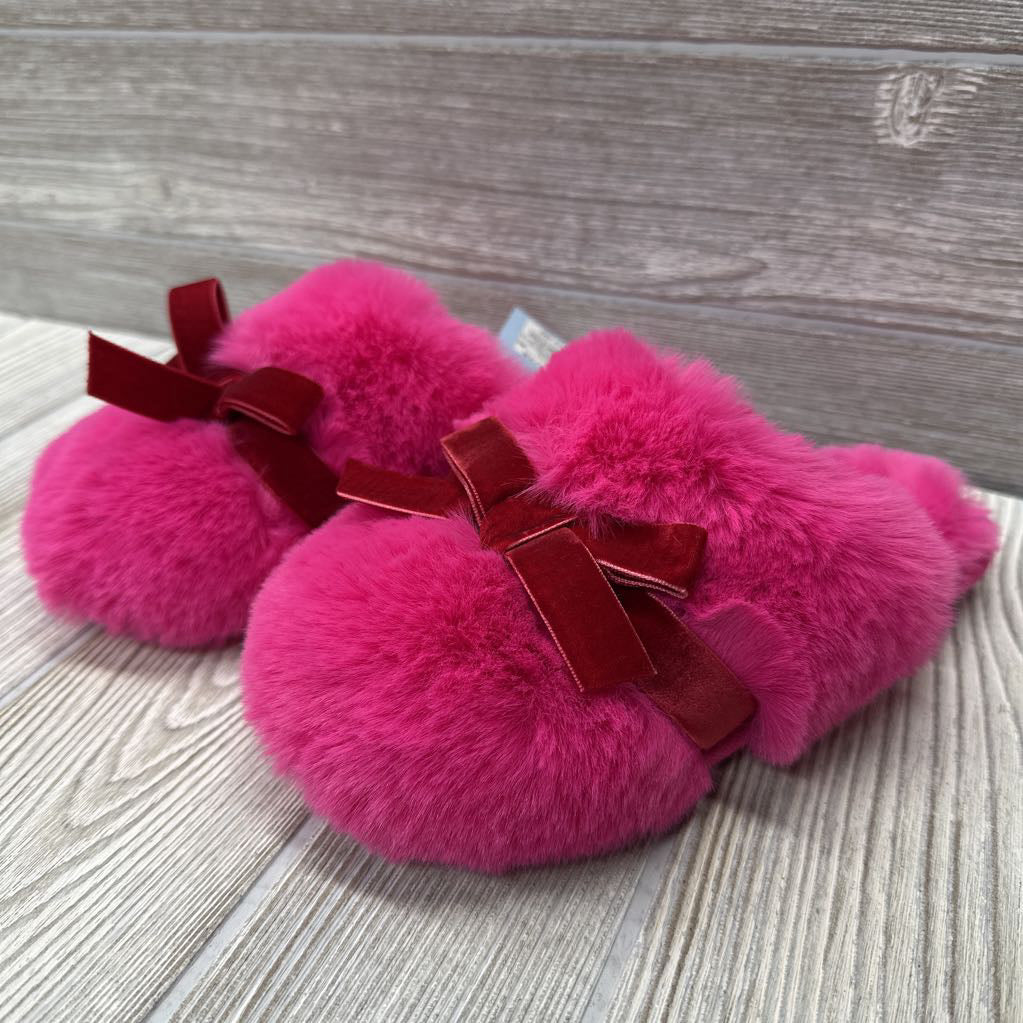 NEW Fuzzy Slippers Bow 11c
