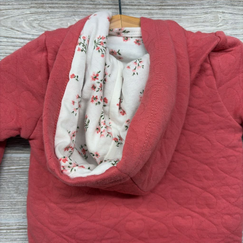 NEW Full Zip Hoodie & Bodysuit Hearts Flowers 6M