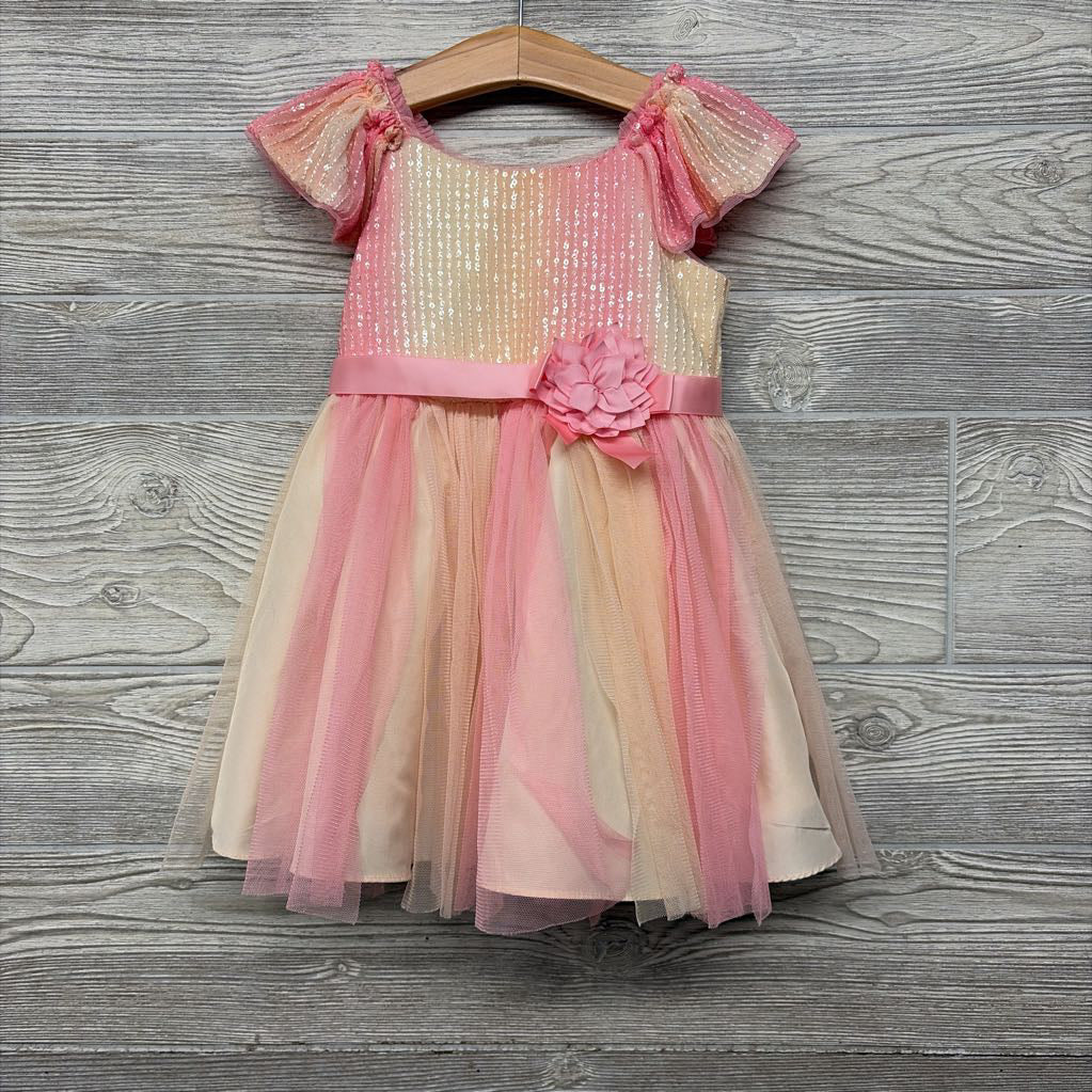 Sequin Tulle Dress Flower 2T