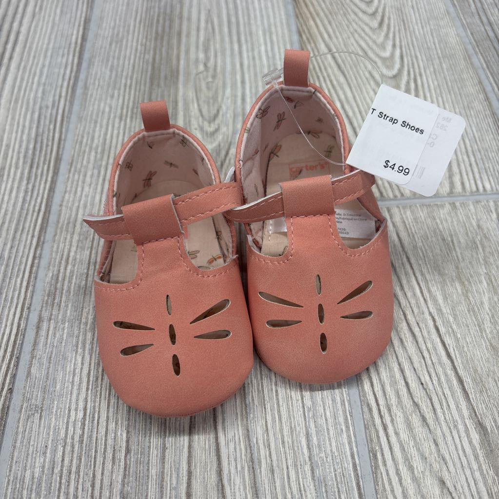 Soft Sole T Strap Shoes 0-3M