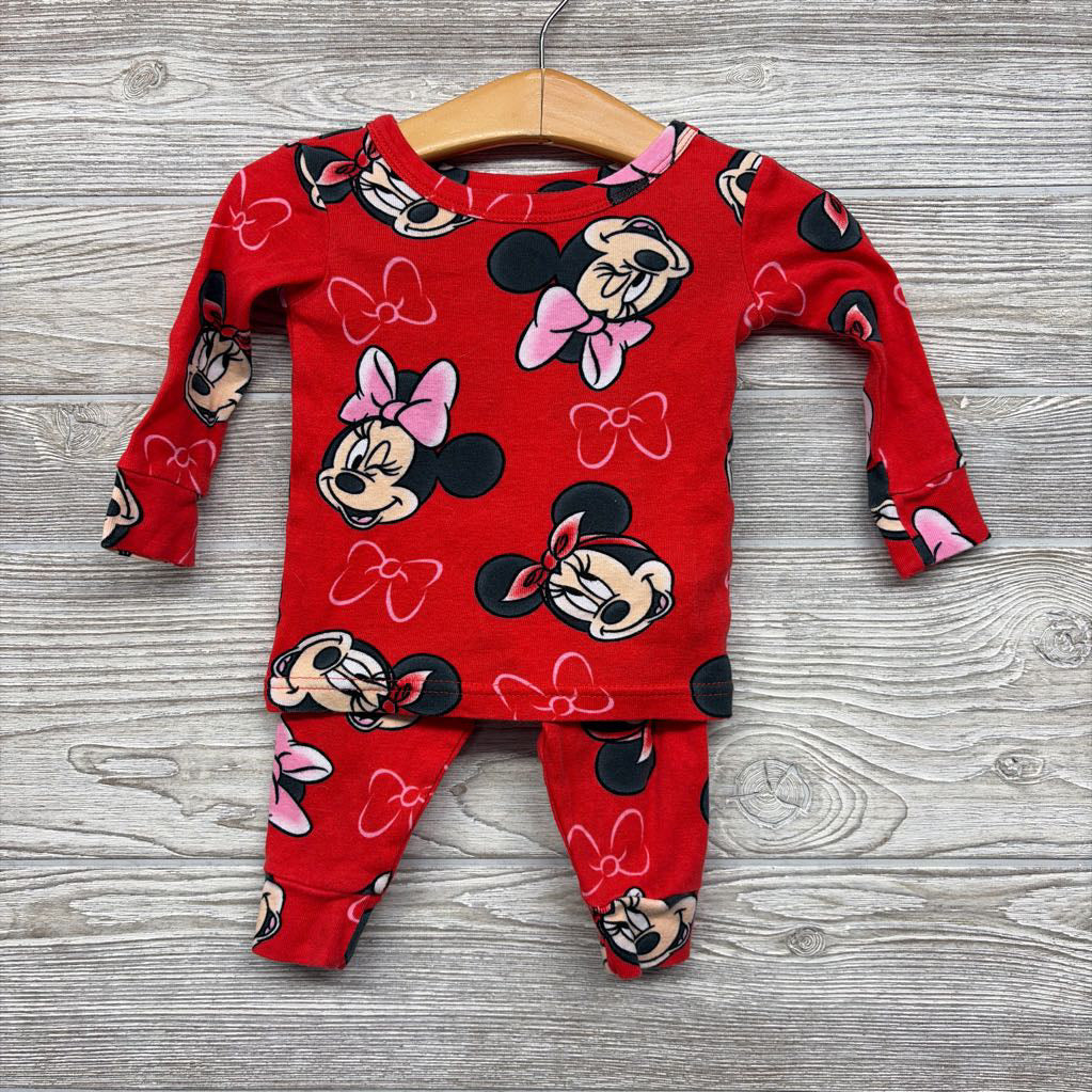 2 Pc LS PJs Minnie Mouse Bows 12M
