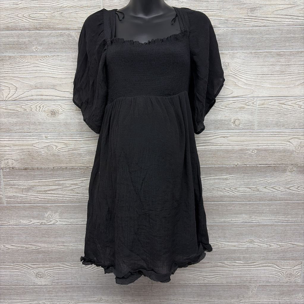 Smocked Dress Ruffle Trim Small