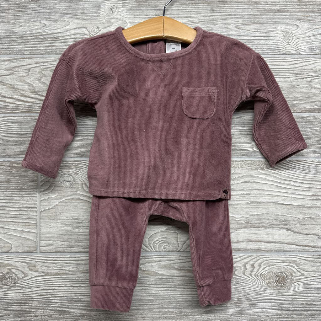 LS Ribbed Velour Shirt & Harem Pants 3-6M