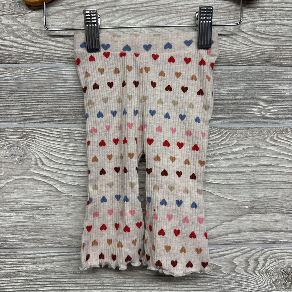 Ribbed Flare Pants Hearts 0-3M