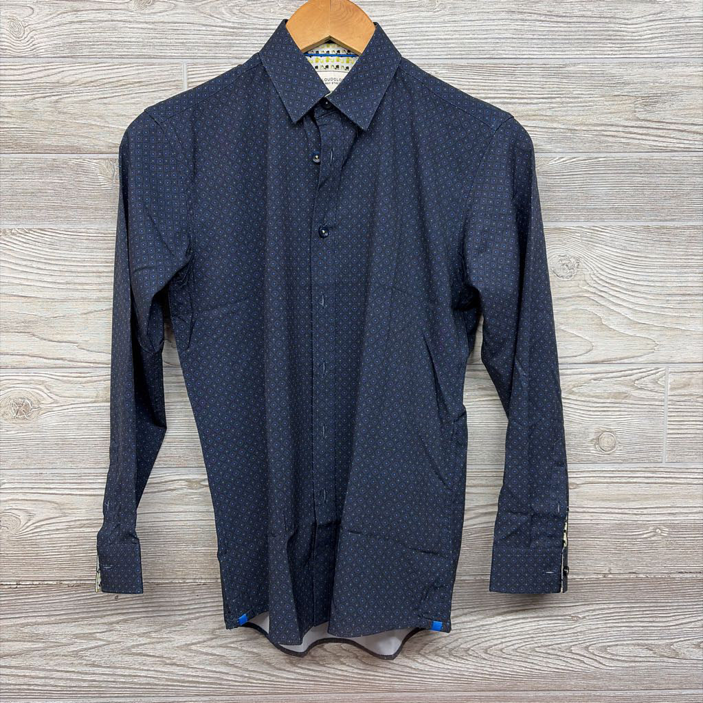 LS 4 Way Stretch Button Up Dress Shirt Printed 14 *