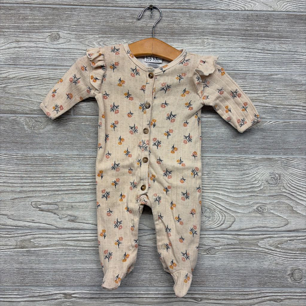 LS Pointelle Outfit Flowers 3-6M