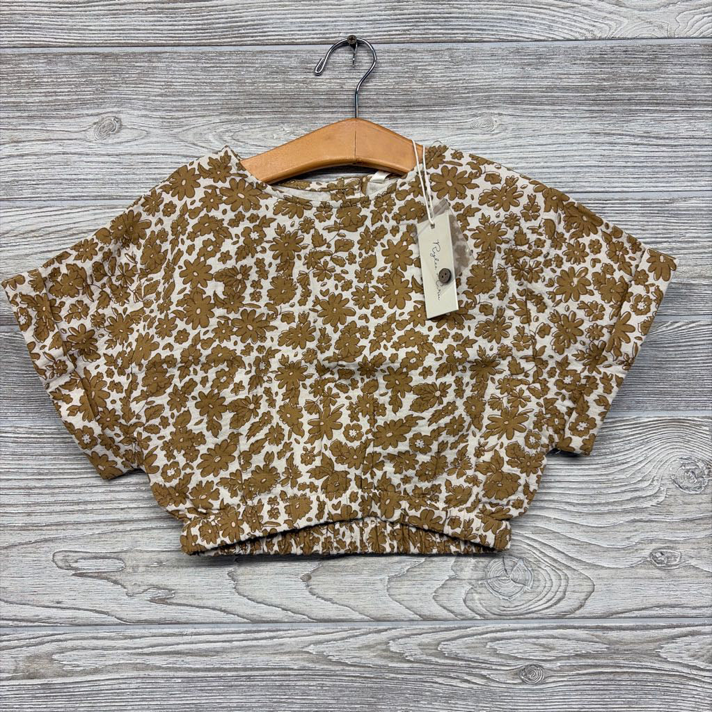 NEW Muslin Cinched Crop Shirt Flowers 4-5 *