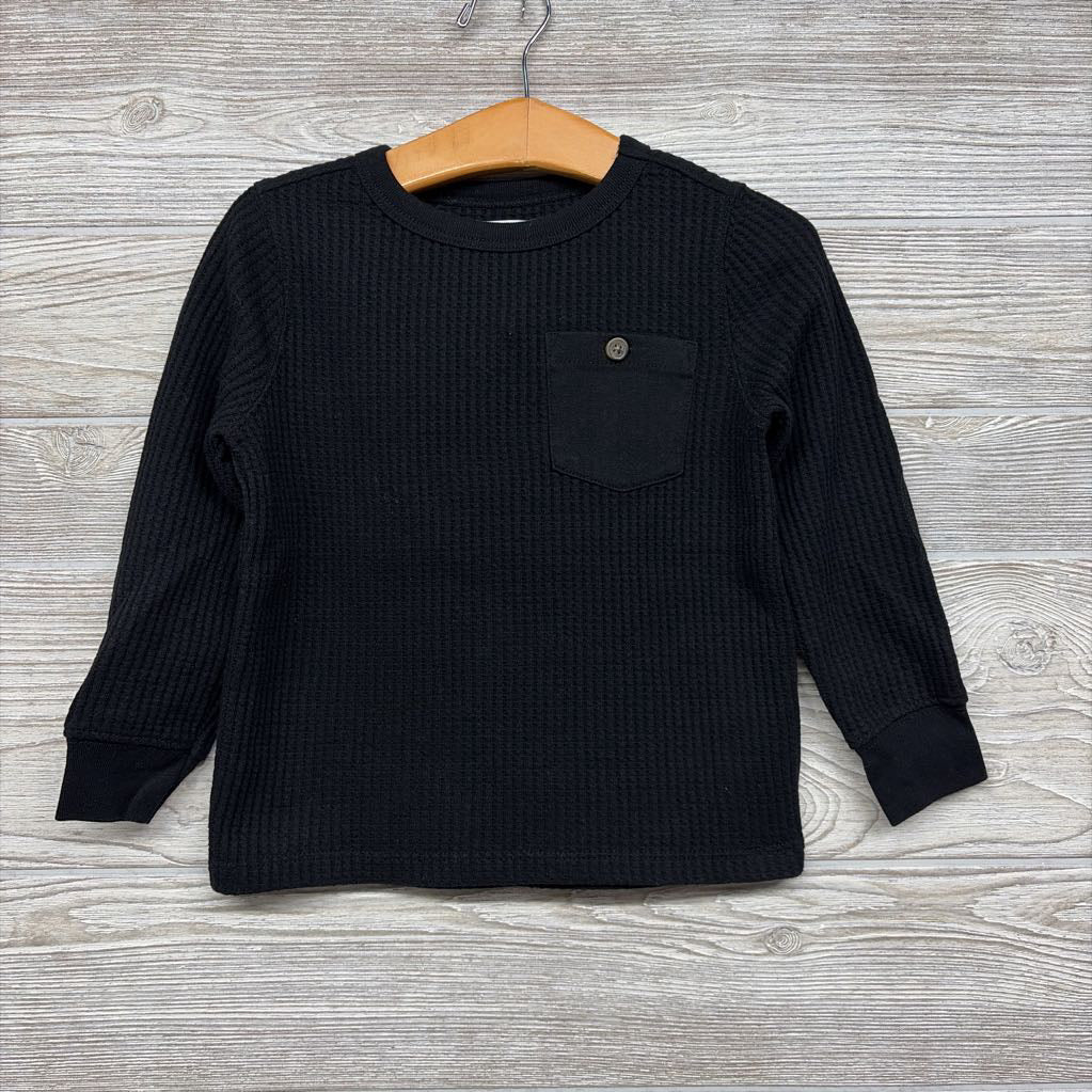 LS Waffle Knit Shirt Chest Pocket 3T