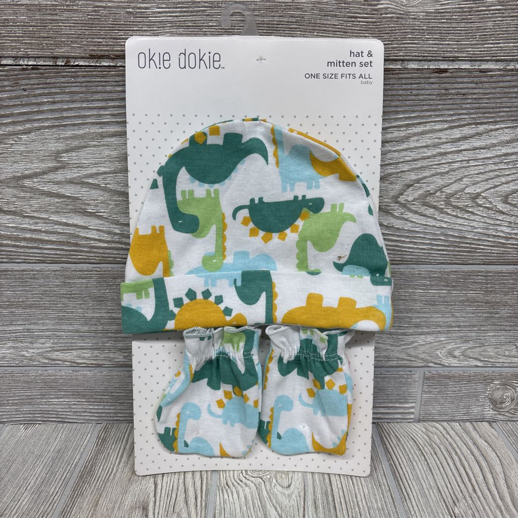 NEW Hat & Mittens Set Dinosaurs