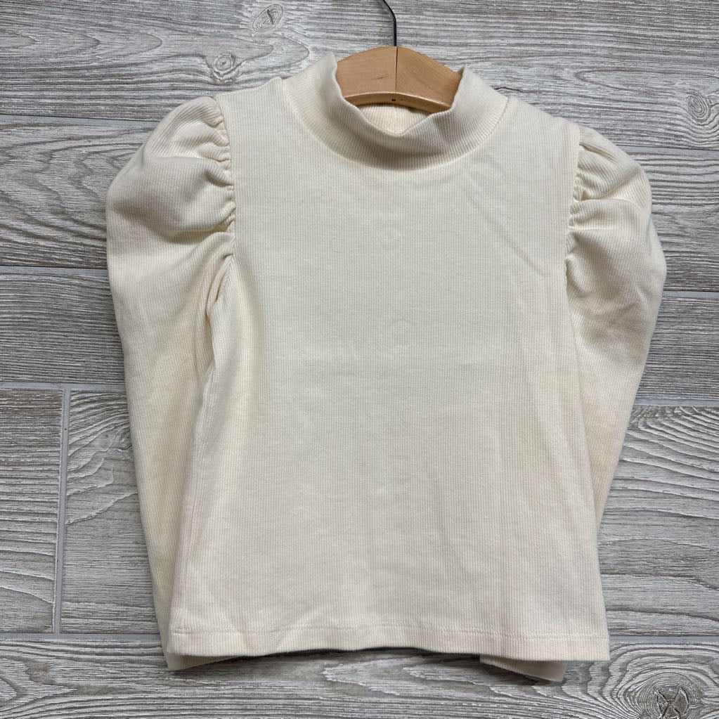 LS Puffy Shoulder Ribbed Mock Neck Shirt 3T