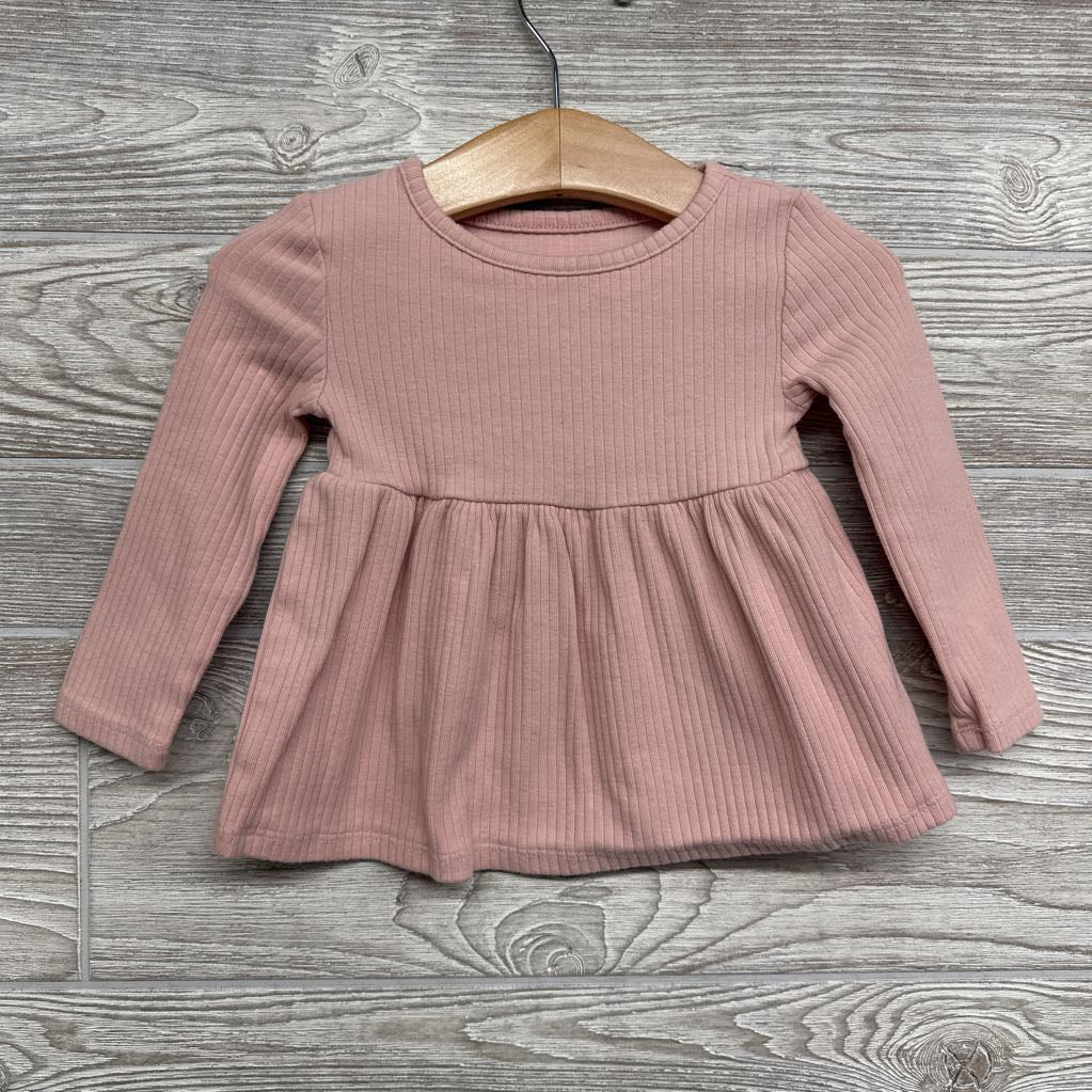LS Ribbed Peplum Shirt 18M