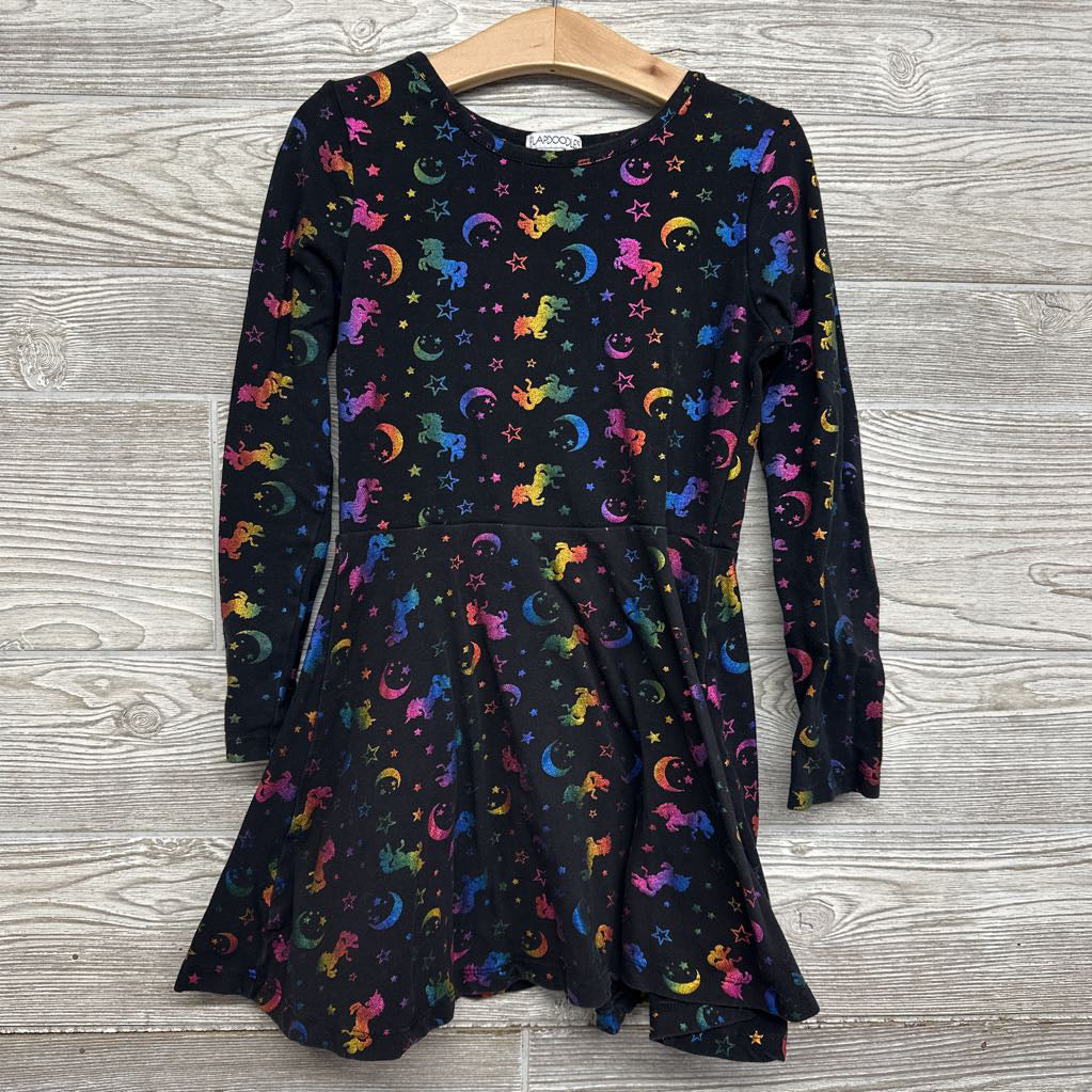 LS Dress Metallic Unicorns 6x