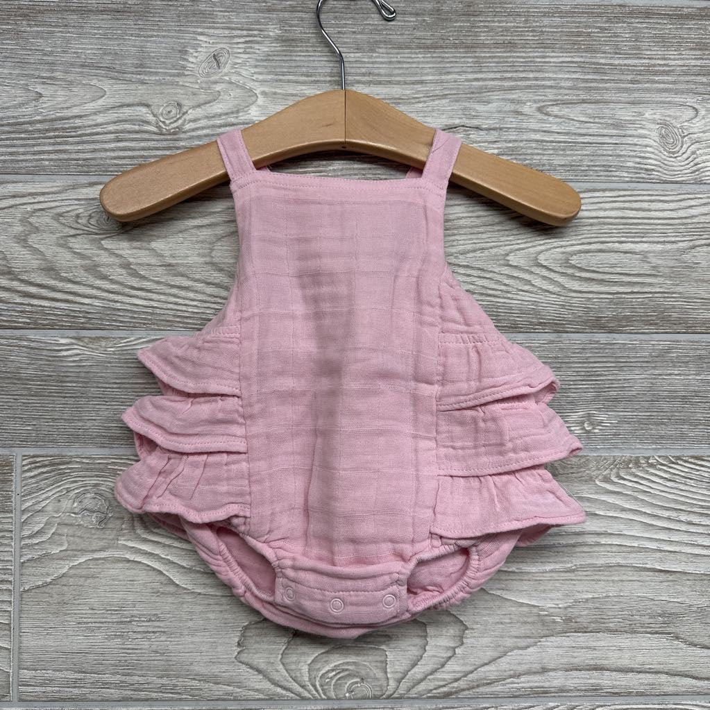Muslin Bib Romper Ruffle Butt 0-3M