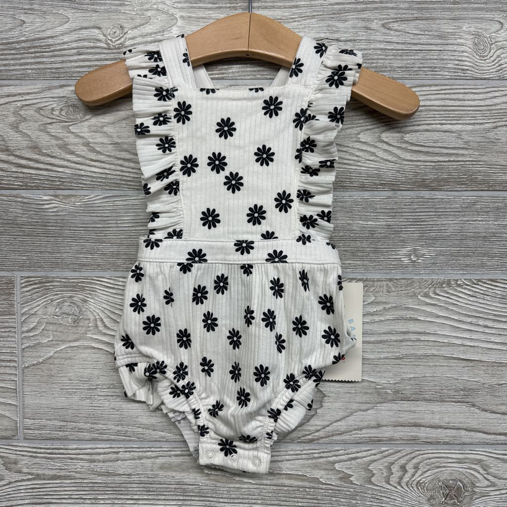 NEW Ribbed Romper Flowers 3-6M