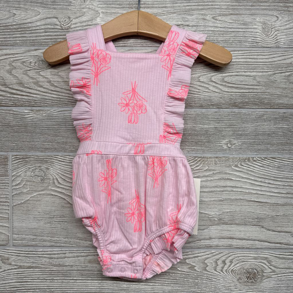 NEW Ribbed Romper Flowers 6-9M