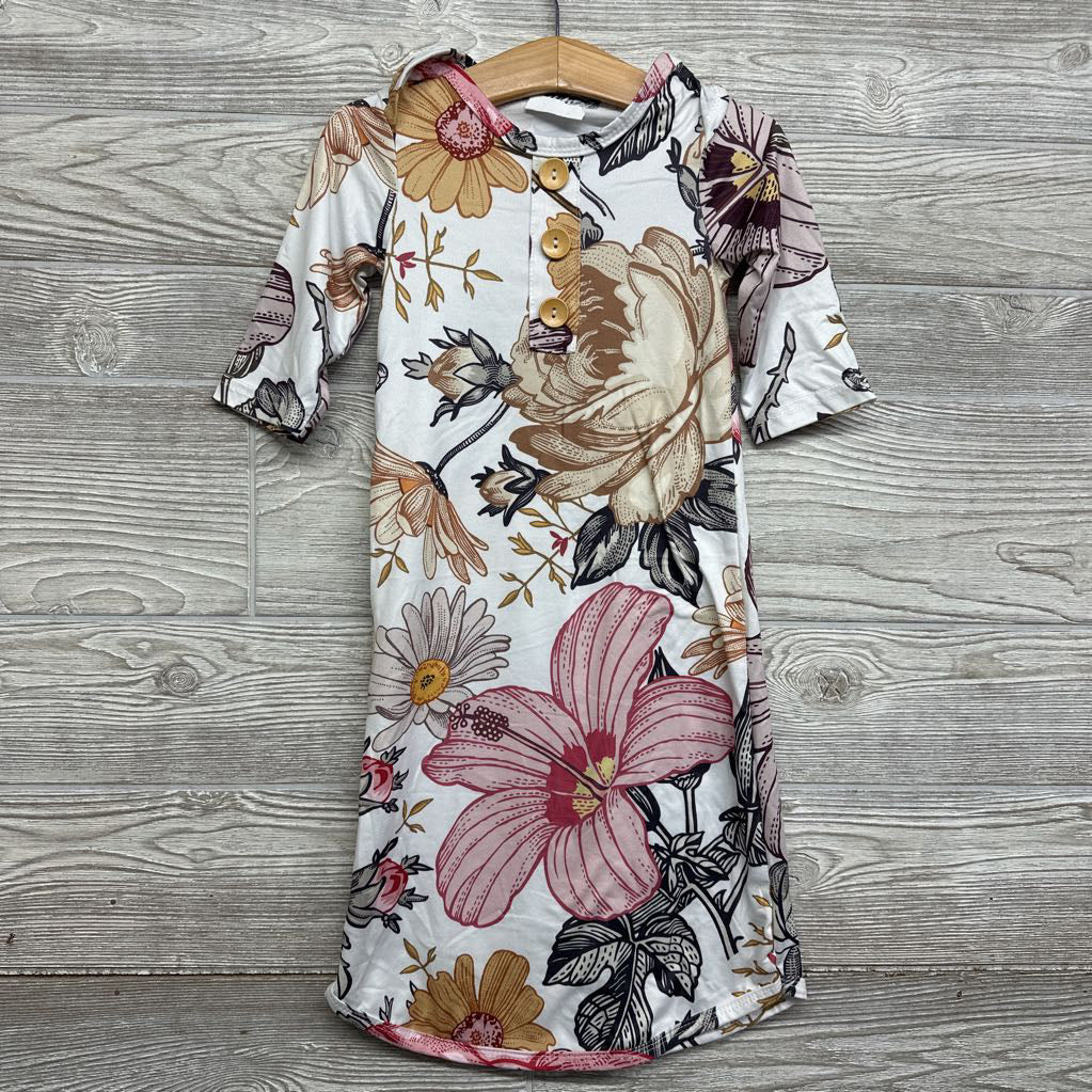 LS PJ Gown Flowers 0-3M