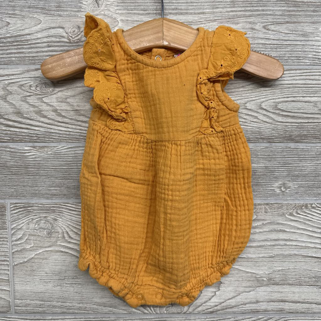 Gauze Romper Eyelet Ruffle 3-6M