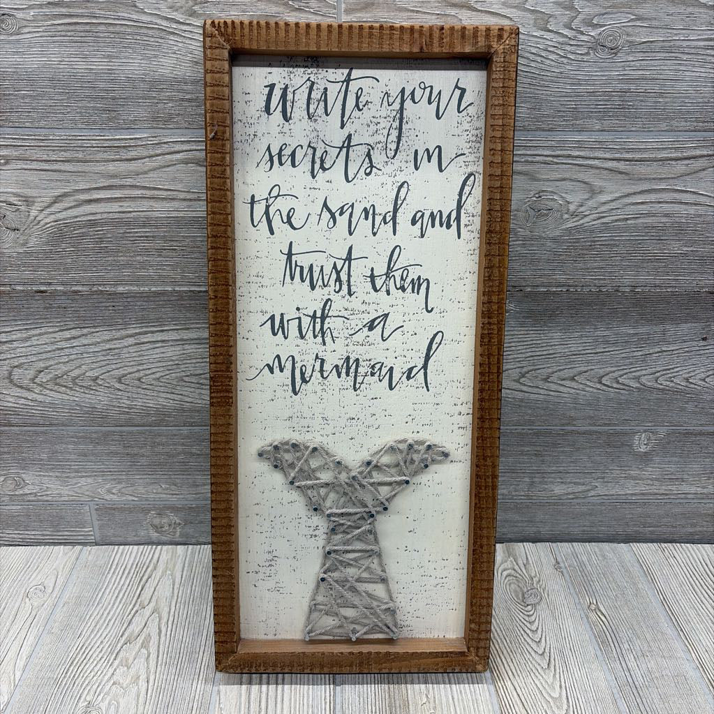 Wooden Wall Sign Write Your Secrets In The Sand And Trust Them With A Mermaid