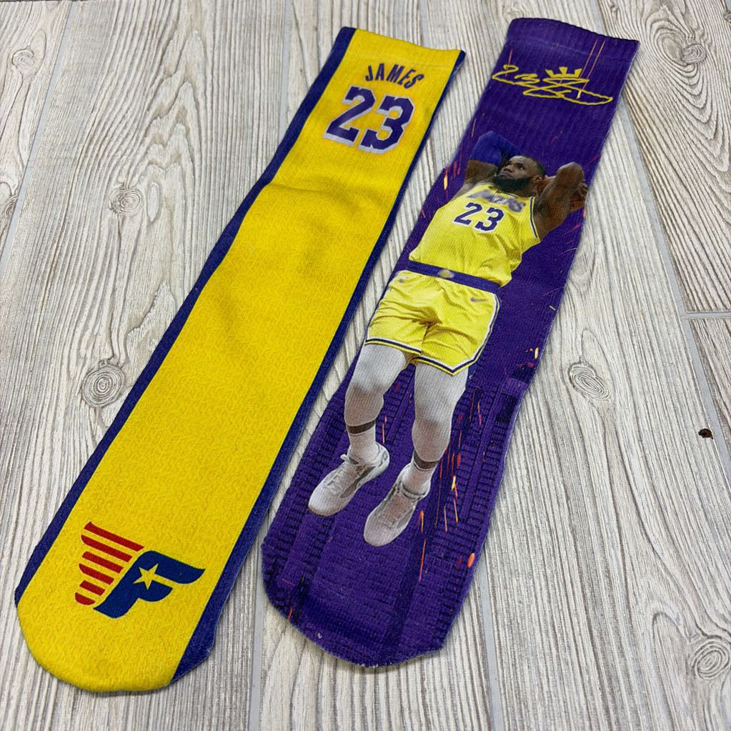 Labron James Lakers Crew Socks