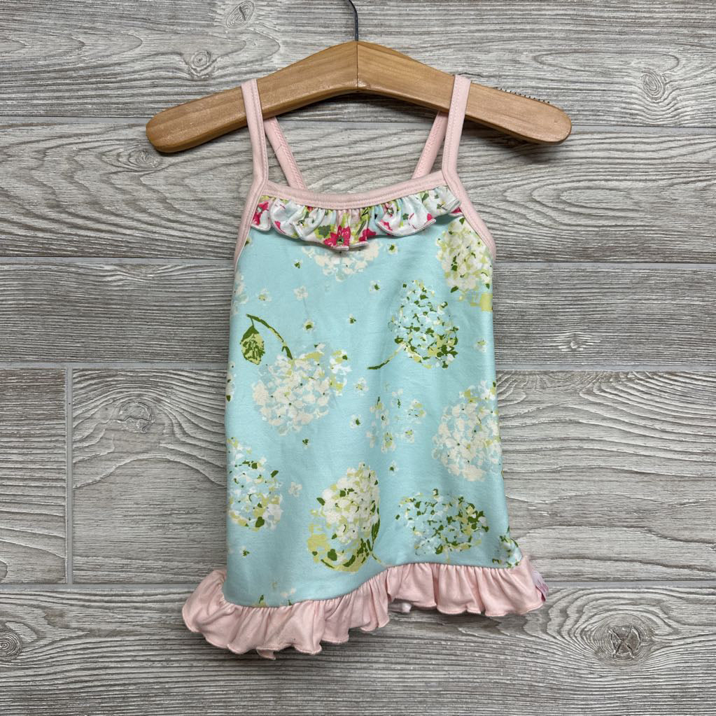 NEW Tank Top Flowers Ruffle Trim 6