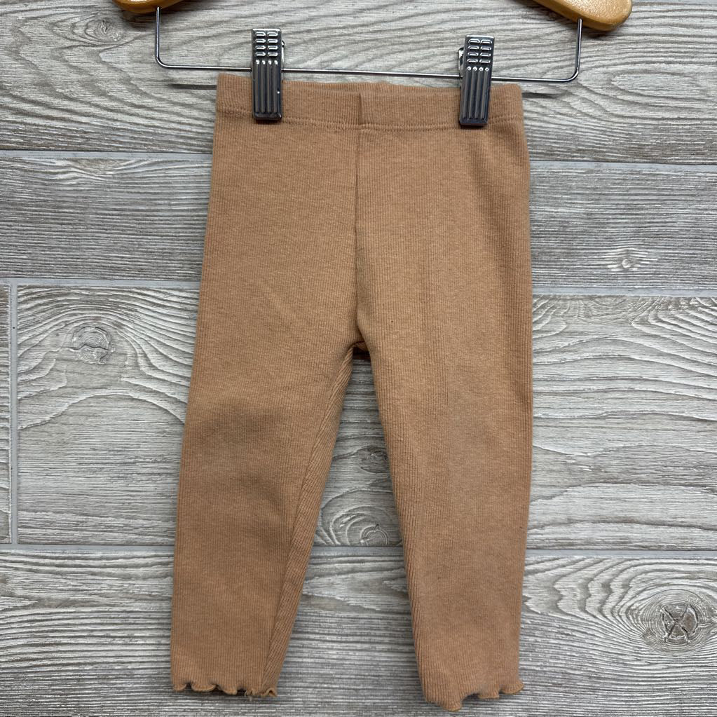 Ribbed Knit Leggings Scallop Trim 6-12M
