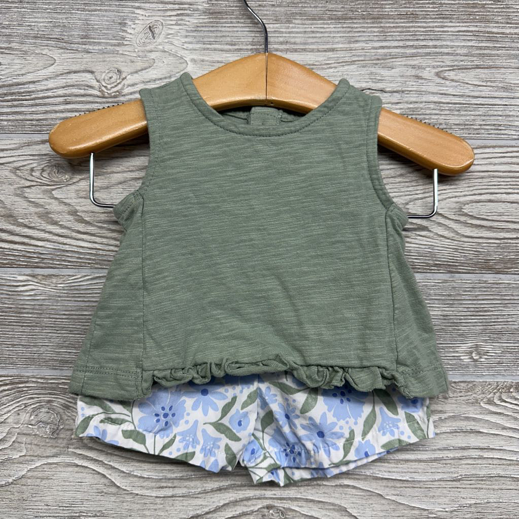 Shirt & Shorts Flowers 3M