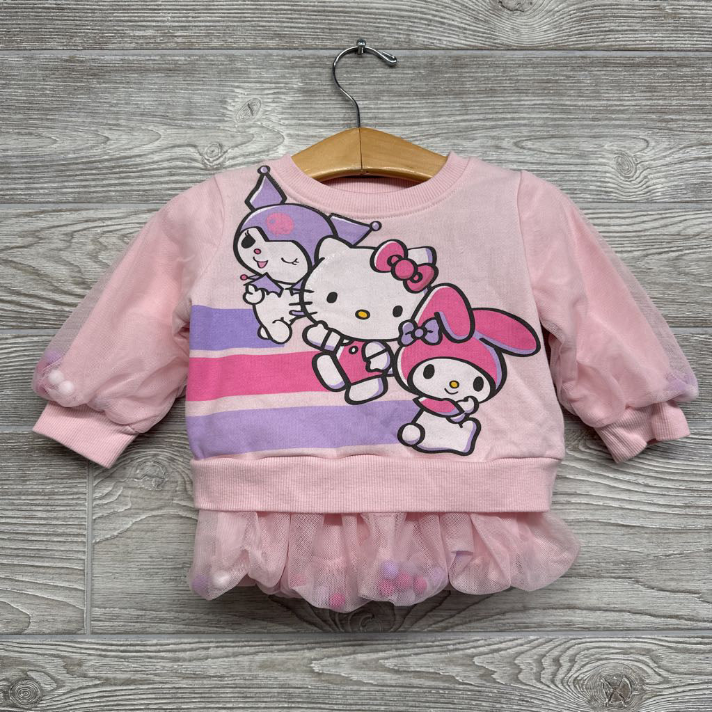 Crewneck Characters & Tulle Pom Skirt 12M
