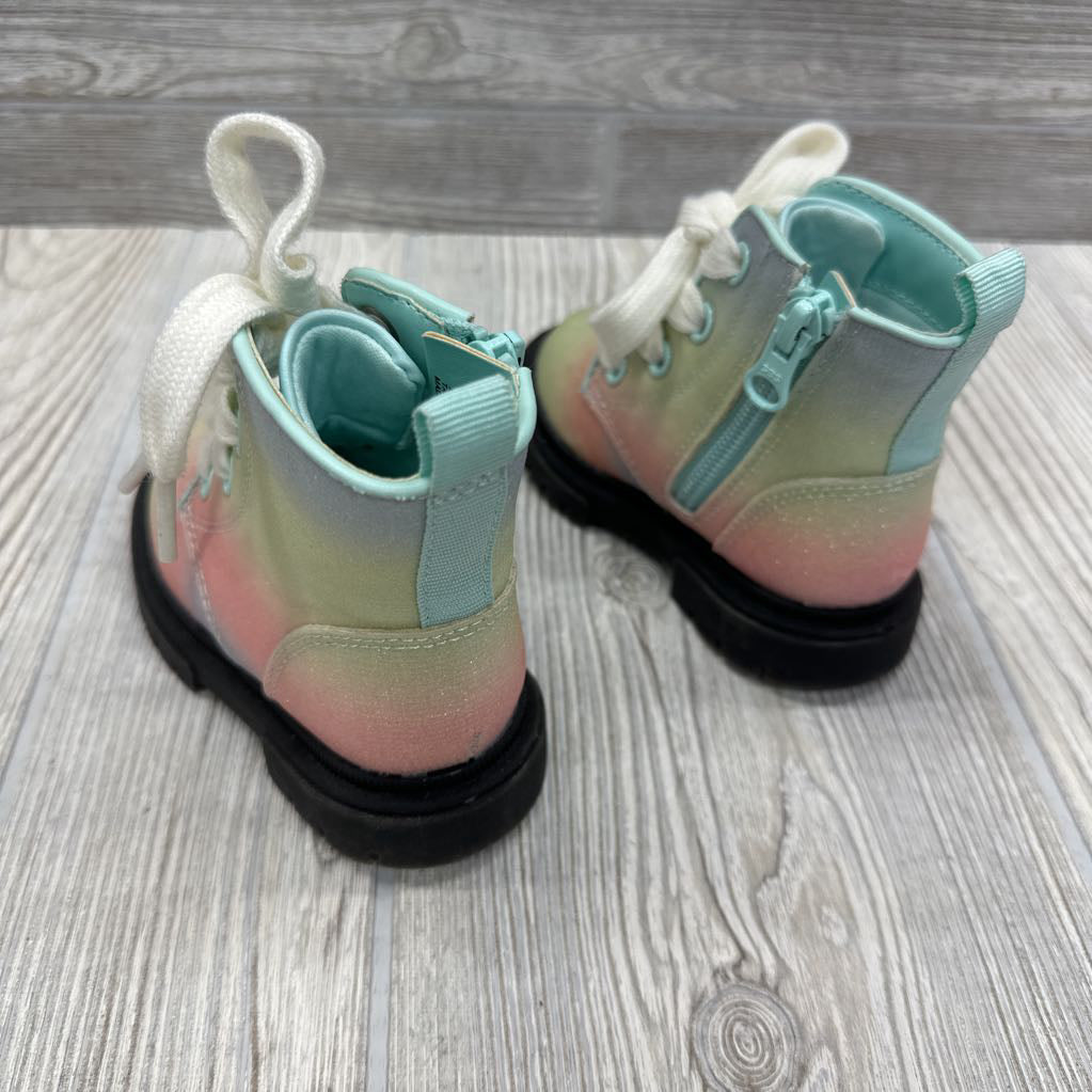 Ombre Glitter Combat Boots 5c