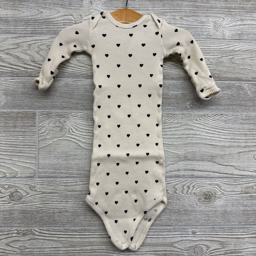 LS Waffle Knit Gown Hearts 0-3M