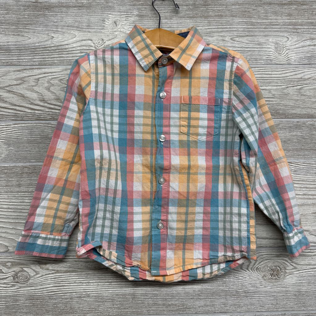 LS Plaid Button Up Shirt Chest Pocket 4T