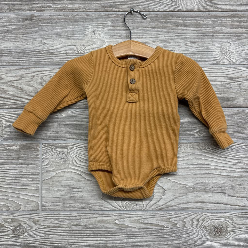 LS Ribbed Henley Bodysuit 6-12M