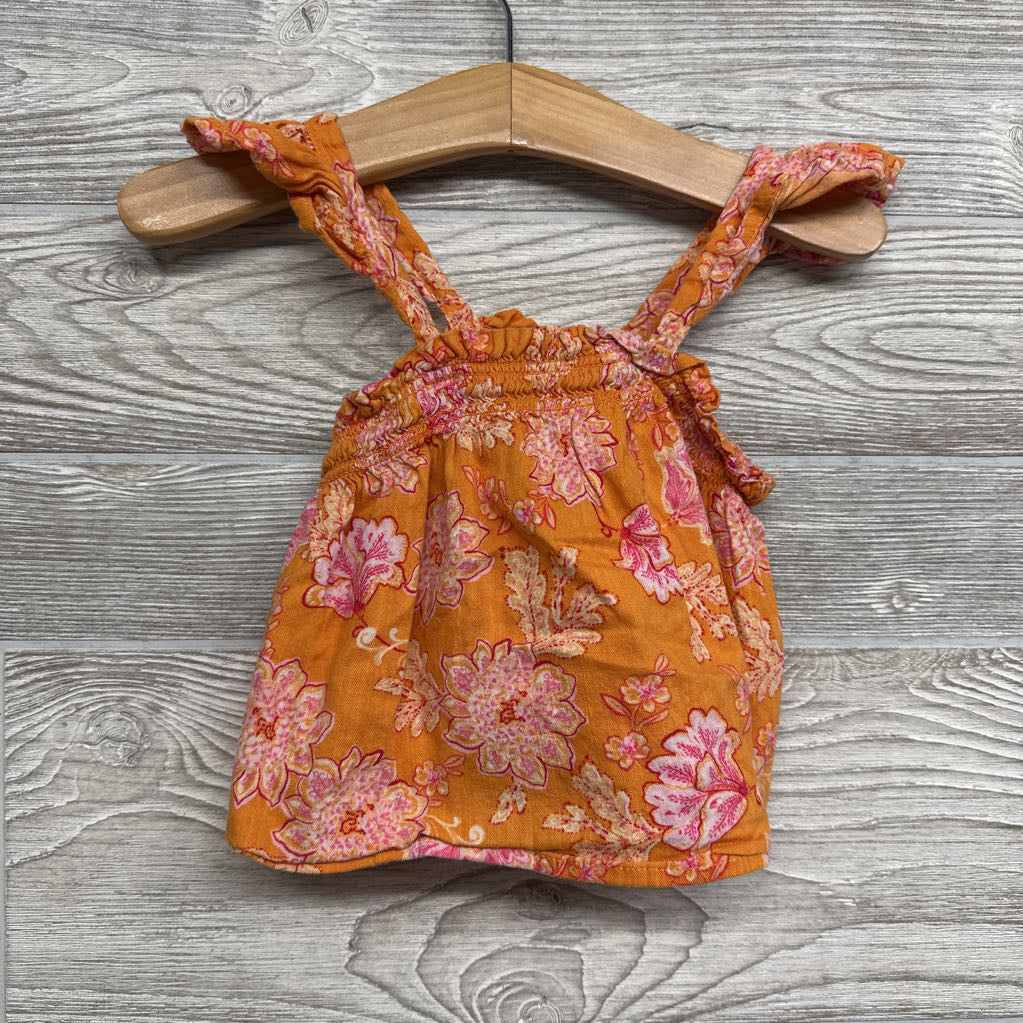 Linen Tank Top Flowers 6M