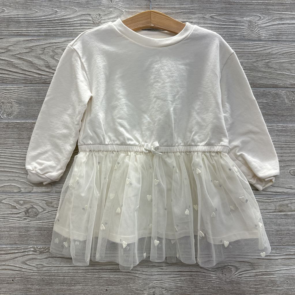 Crewneck Tulle Tunic Hearts 4t