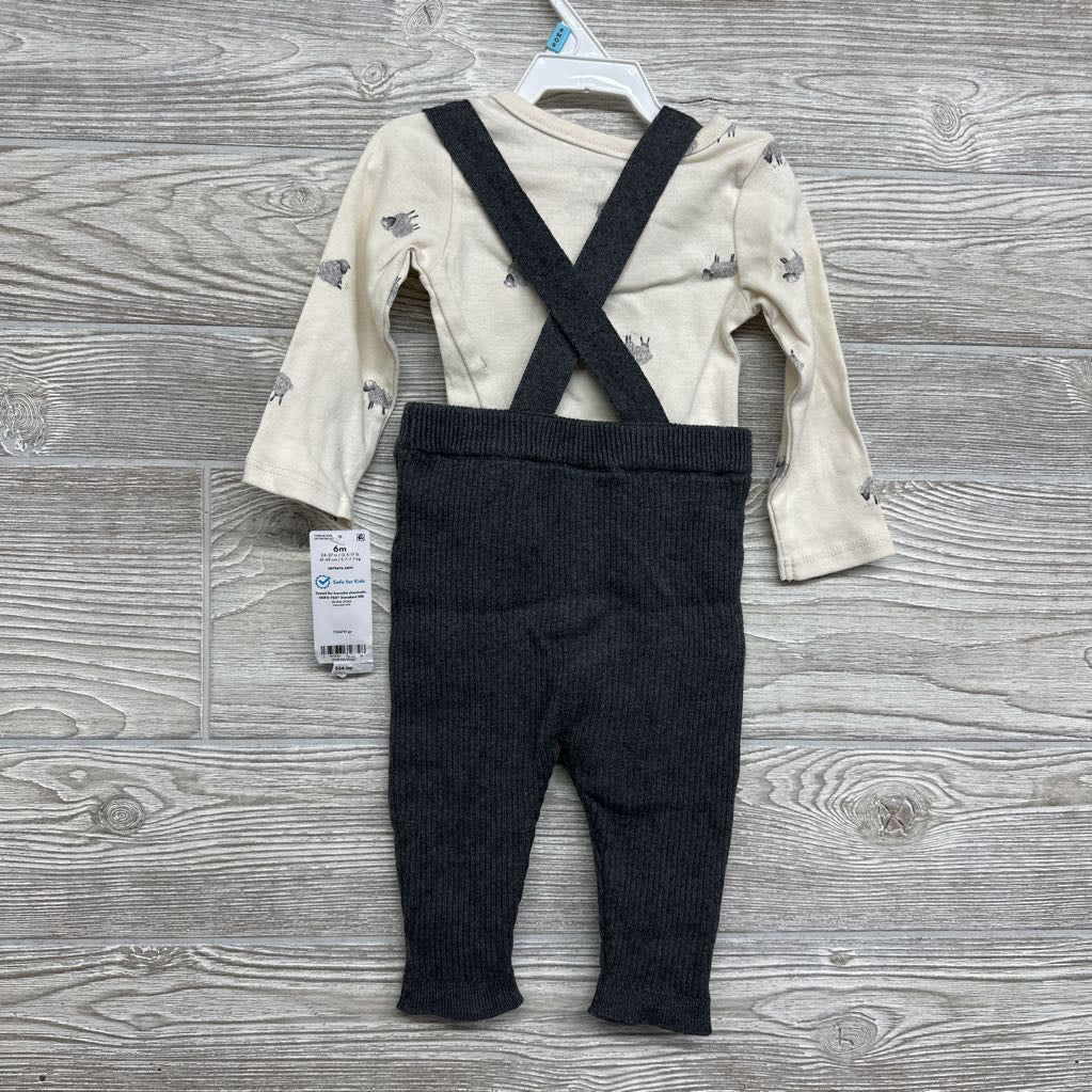 NEW Knit Overalls & Bodysuit Sheep 6M