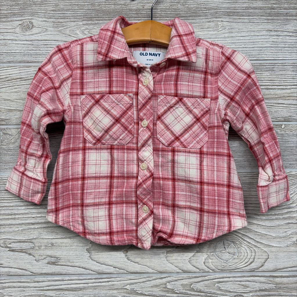 LS Plaid Button Up Flannel Shirt 18-24M