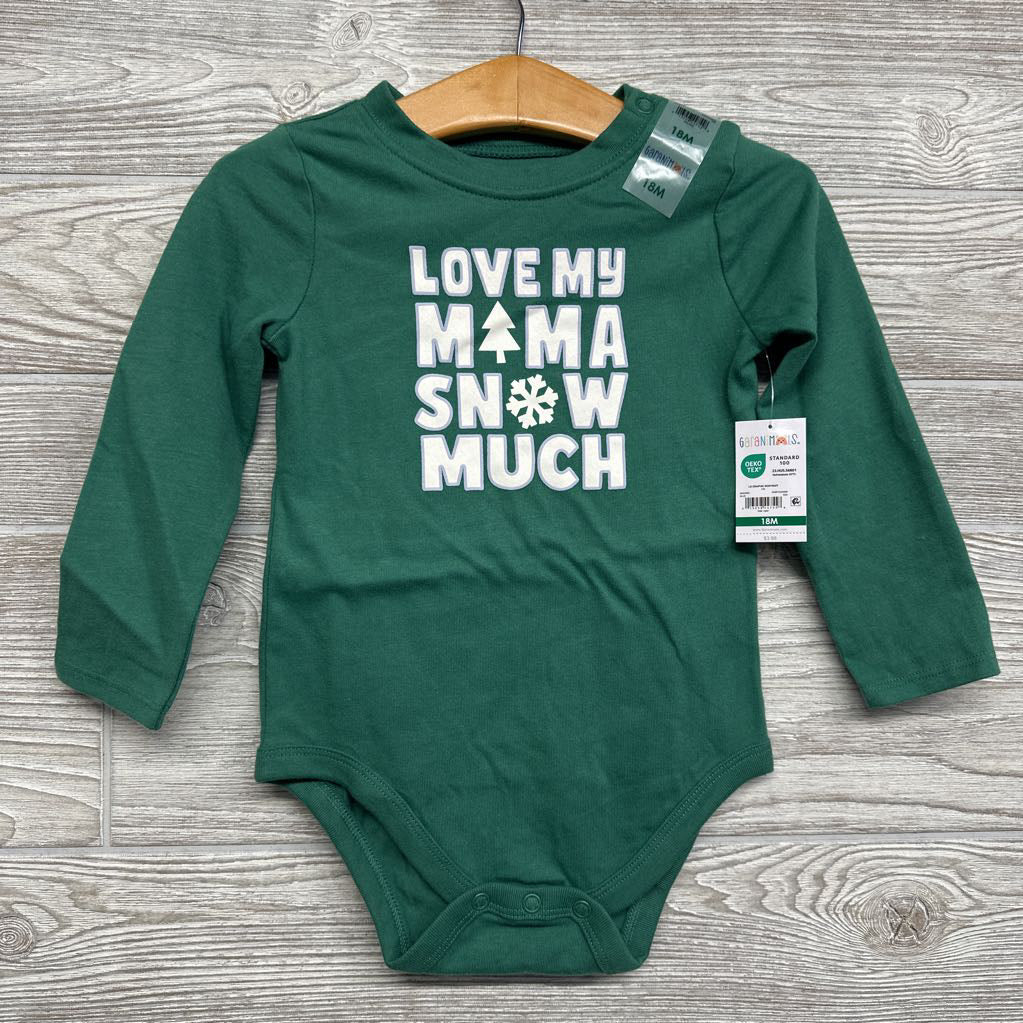 NEW LS Bodysuit Love My Mama Snow Much 18M