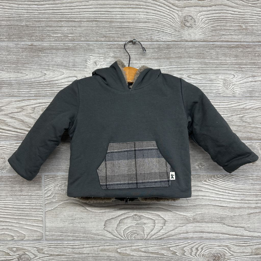 NEW Back Zip Jacket Plaid Pocket 6M