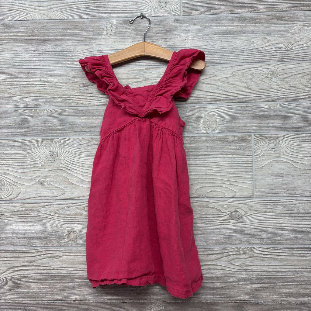 Flutter Sleeve Linen Dress 4-5