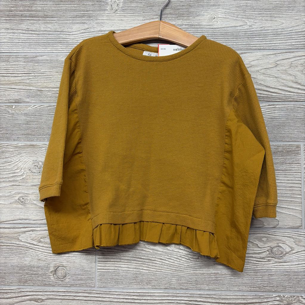 LS Waffle Knit Peplum Shirt 2-3